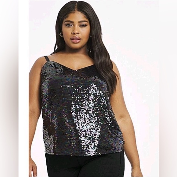 Chi Chi London Tops - Chi Chi London brand sequin spaghetti strap camisole top 20w